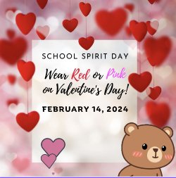 Wear red or pink on February 14th